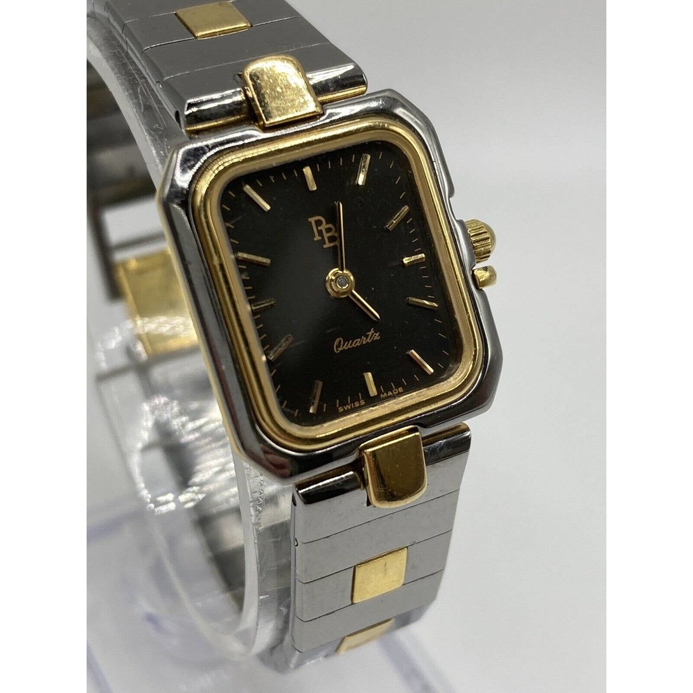 PB ( Paul Brequette) 18K Gold Trim Quartz Swiss Made Watch 4 Jewels